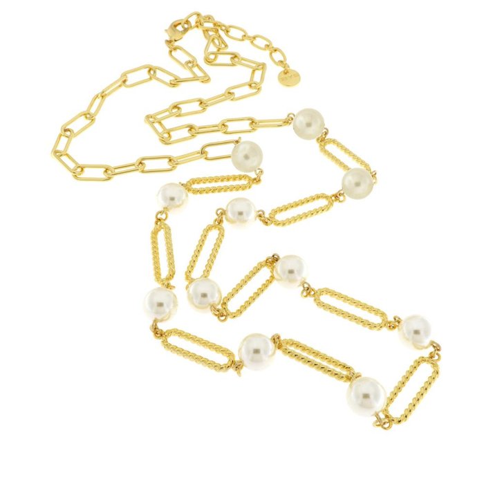 Collier en métal avec chaînes et perles simples