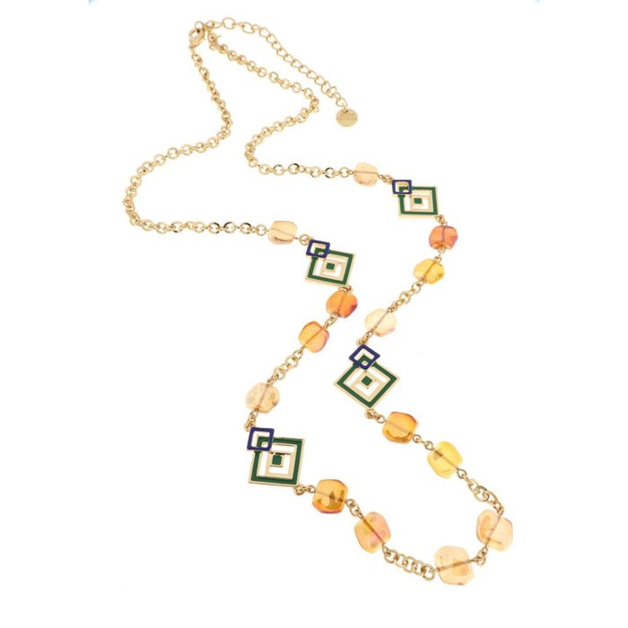 Collana in Metallo con cristalli ispirati al vetro di Murano