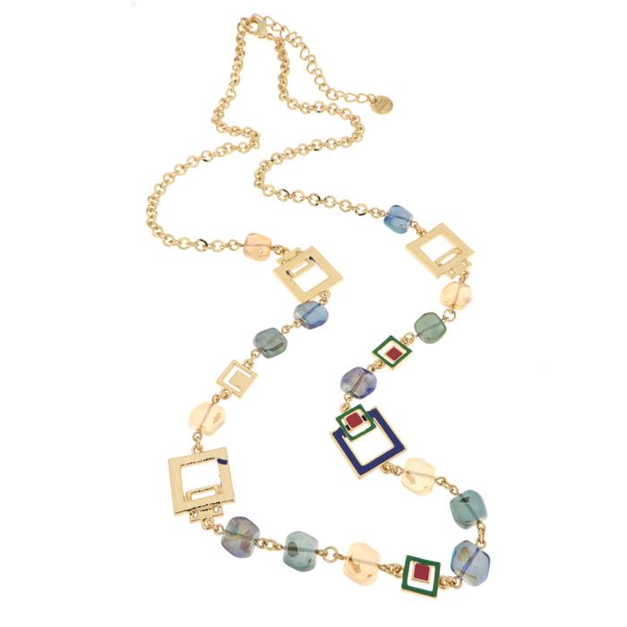 Collana in Metallo con cristalli ispirati al vetro di Murano