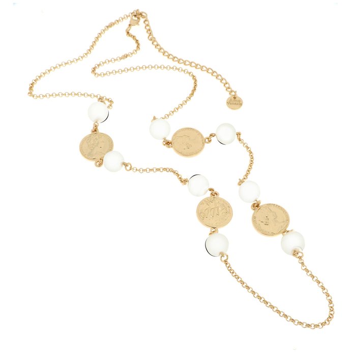 Collana in Metallo con cristalli e monete