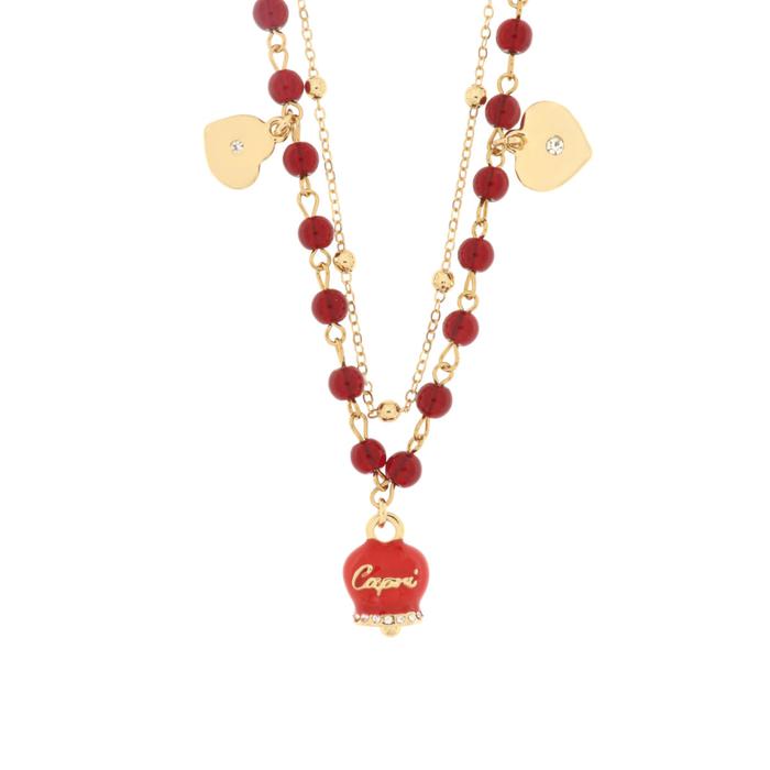 Metal Necklace With Good Luck Bell Capri