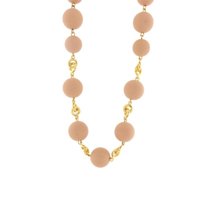 Metal Necklace with Blush Pink Stones
