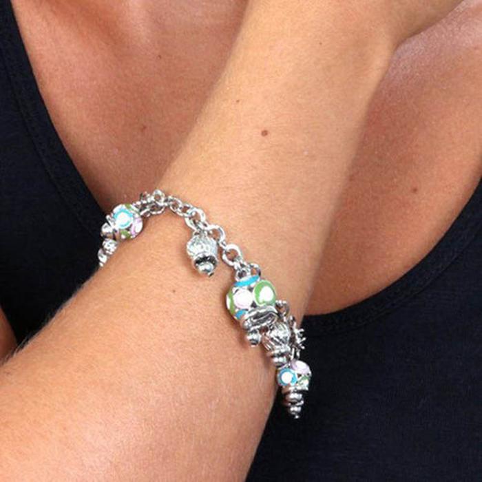 Metal Bracelet with Colored Bells