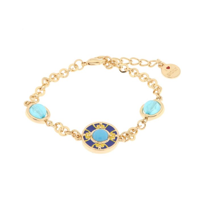 Metal Bracelet with Majolica