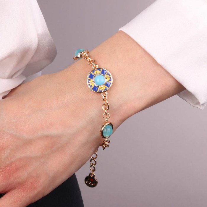 Metal Bracelet with Majolica