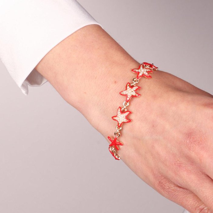 Bracciale in Metallo con stelle marine rosse