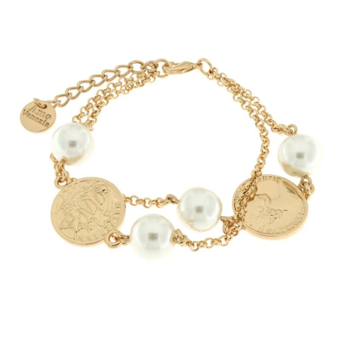 Bracciale in Metallo con cristalli e monete
