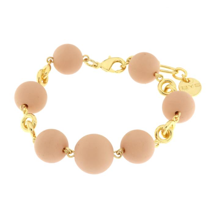 Metal Bracelet with Blush Pink Stones