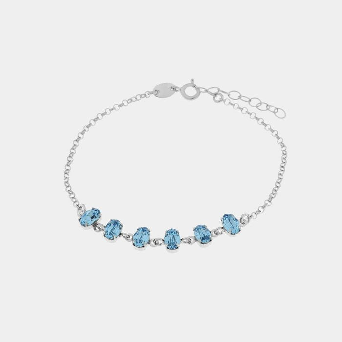 Bracciale in Argento 925 con cristalli azzurri