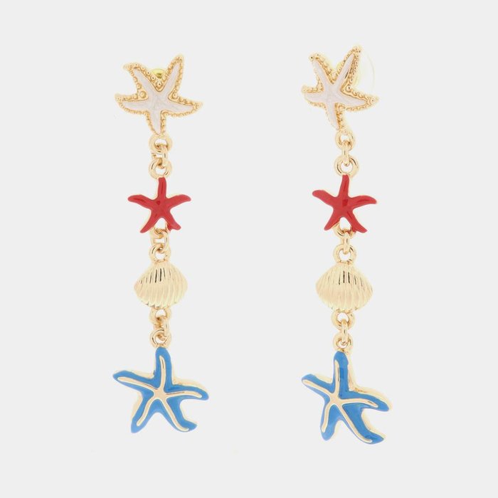 Metal earrings with starfish