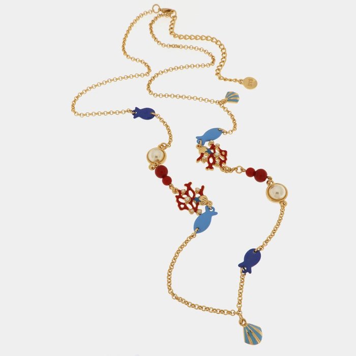 Metal Necklace with Marine Symbols