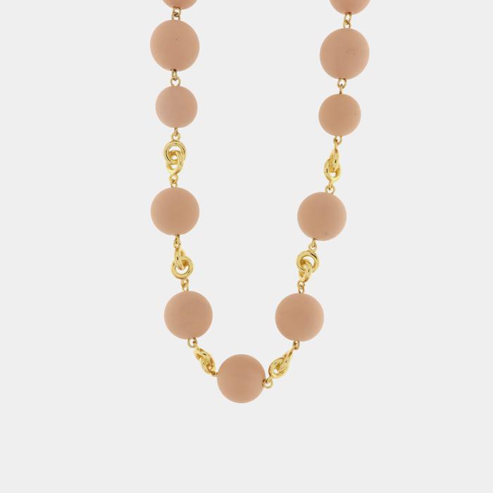 Metal Necklace with Blush Pink Stones