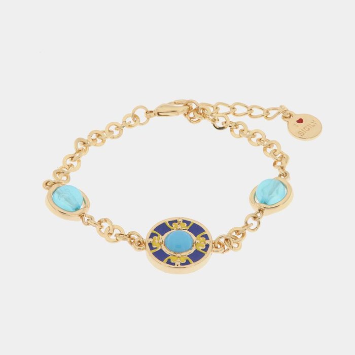 Metal Bracelet with Majolica