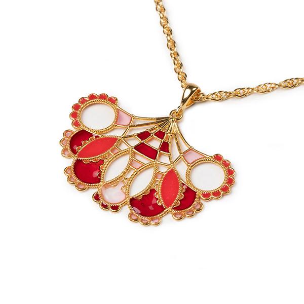 Pendente Merletti Ventaglio Rosso