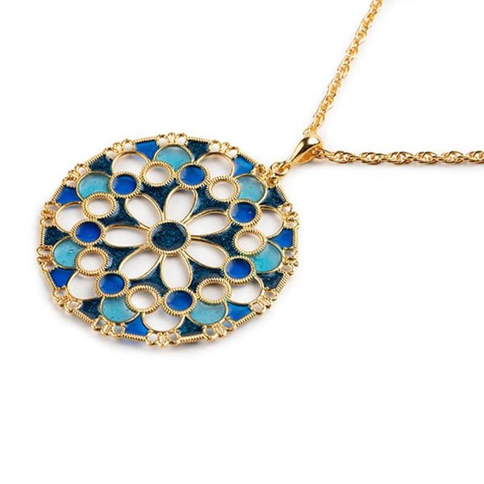 Pendente Merletti Tondo Blu