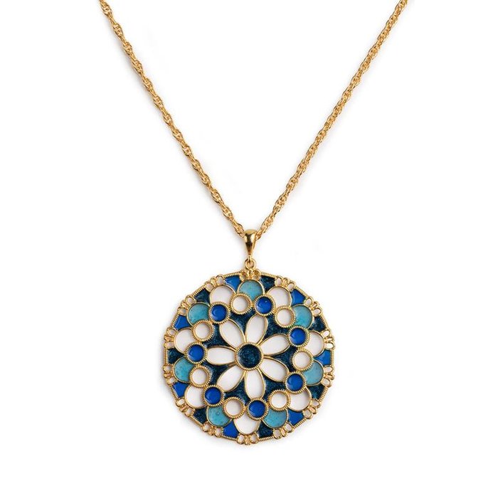 Pendente Merletti Tondo Blu