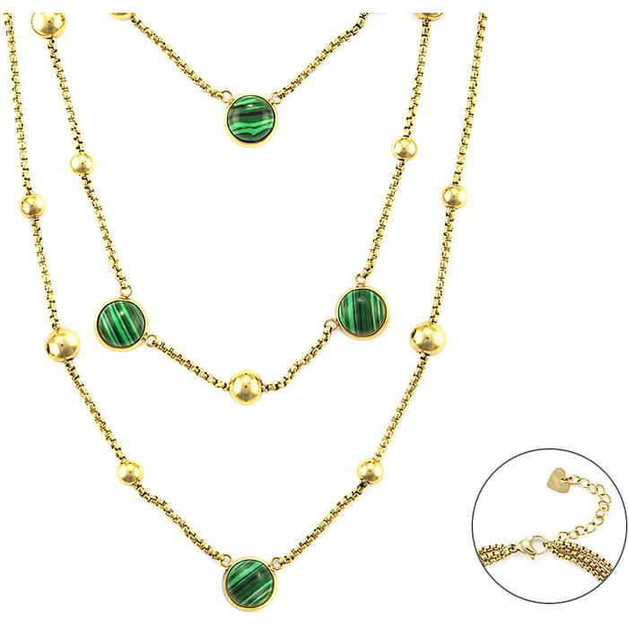 Collana pietre verdi cabochon