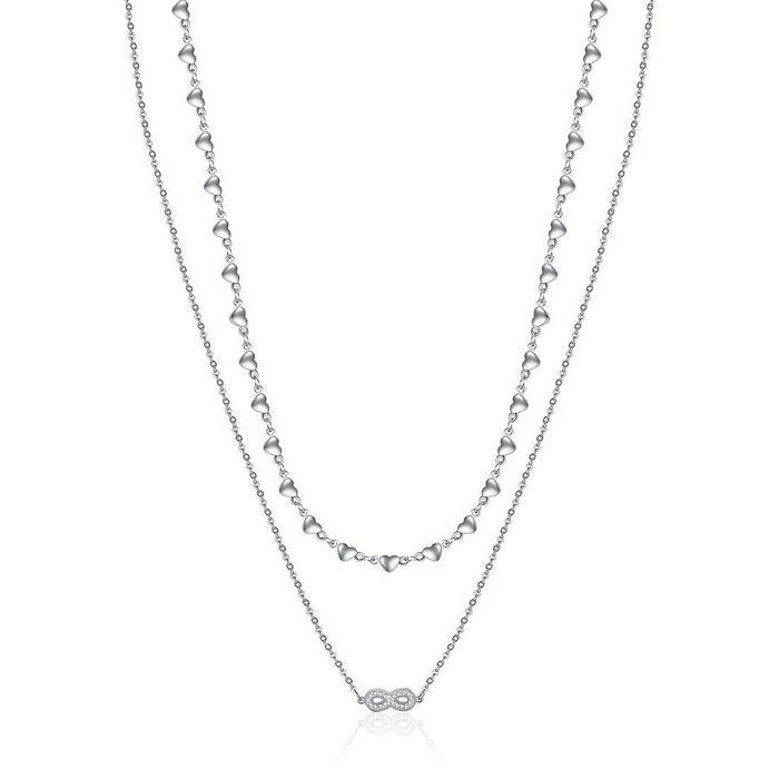 WOMEN'S STEEL NECKLACE WITH INFINITY WITH WHITE CRYSTALS