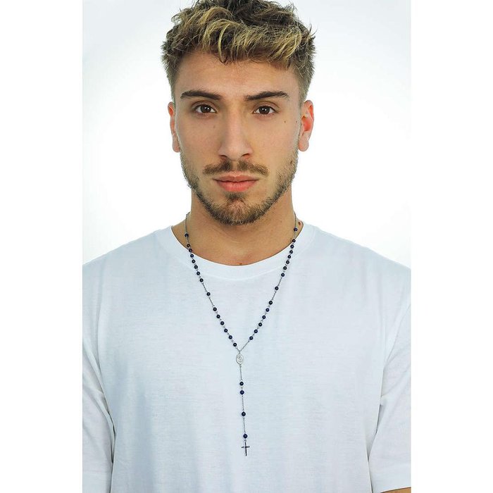 Collana blue rosary rosario pallini blu