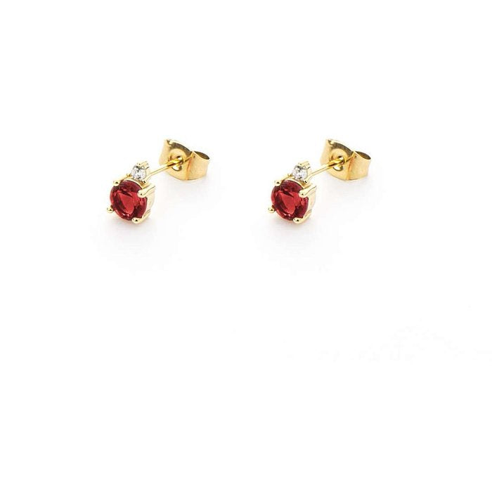 Red Zircon Laminated Earrings