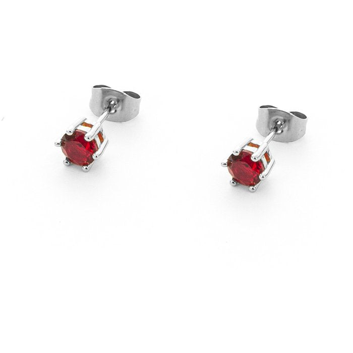 Red Zircon Laminated Earrings
