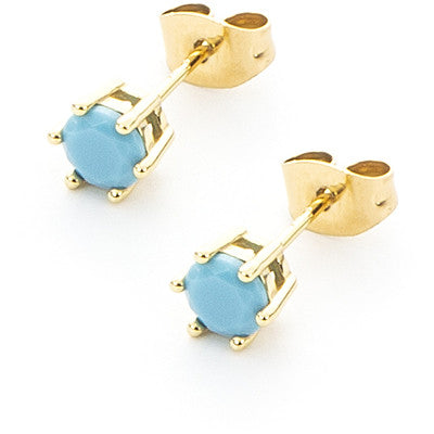 Blue Zircon Laminated Earrings