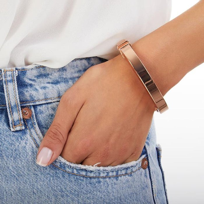 Bracciale in bronzo dorato rosa
