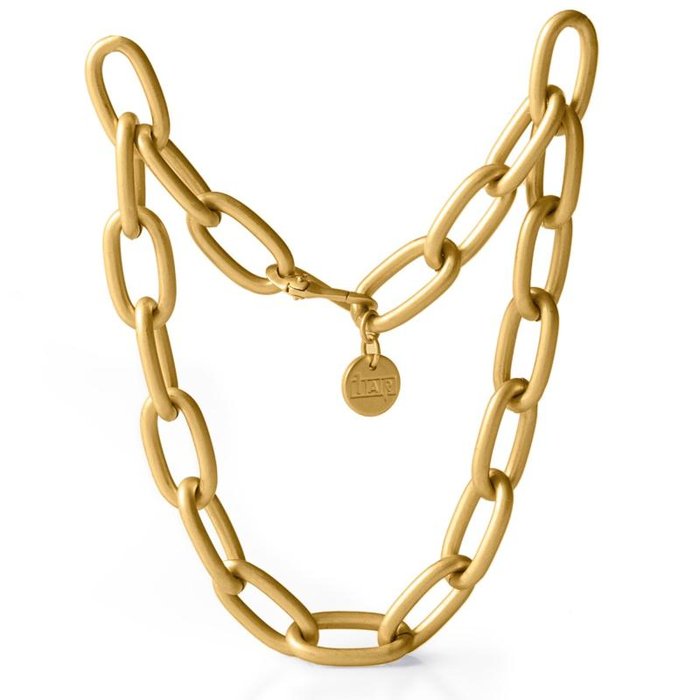 Necklace with satin gold-plated bronze forzatina chain