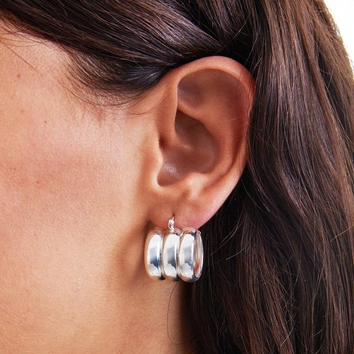 Silver plated bronze earrings