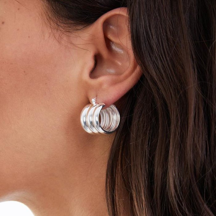 Silver plated bronze earrings