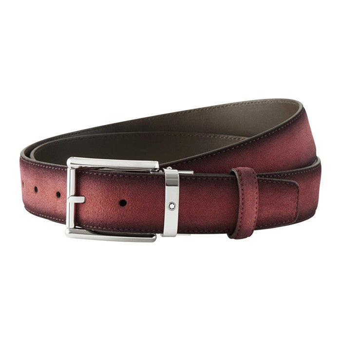Ceinture décontractée en cuir bordeaux