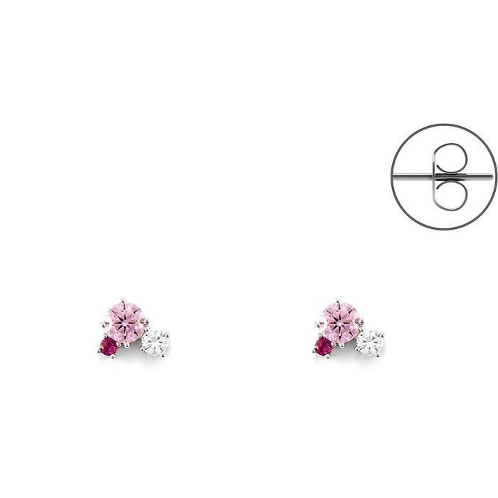 Pink light point earrings