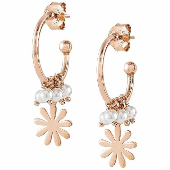 Pearl and flower earrings