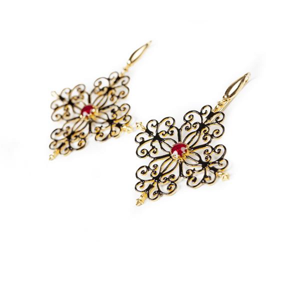 Black/Red Cathedral Earrings