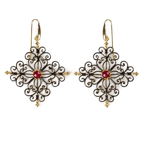 Black/Red Cathedral Earrings
