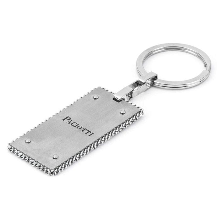 Steel key ring with worked edge