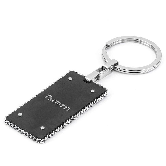 Black PVD key ring with steel edge