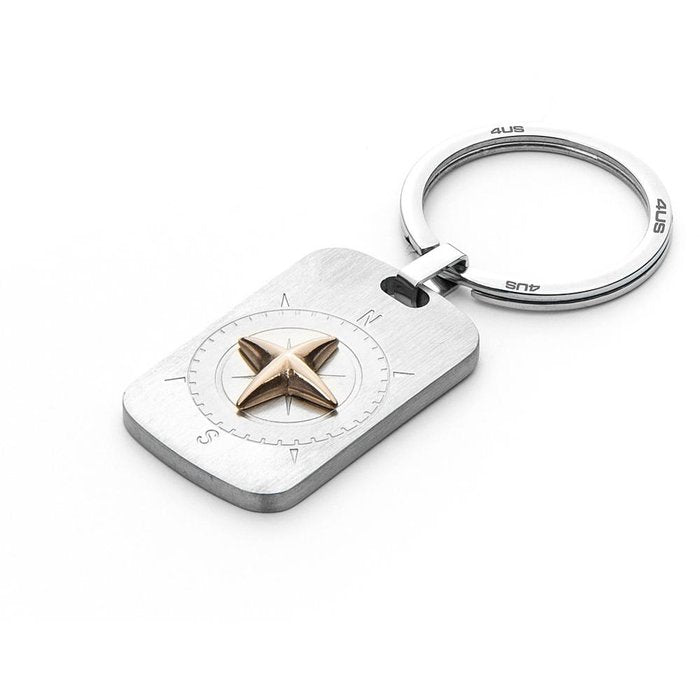 Compass rose keychain