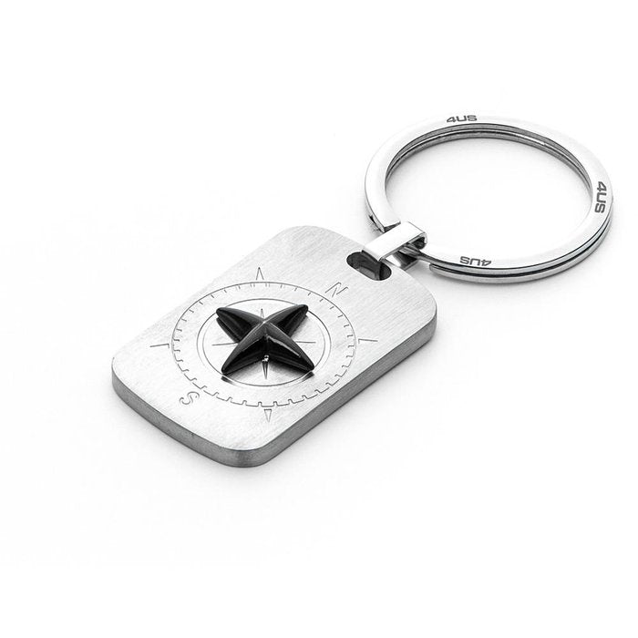 Compass rose keychain