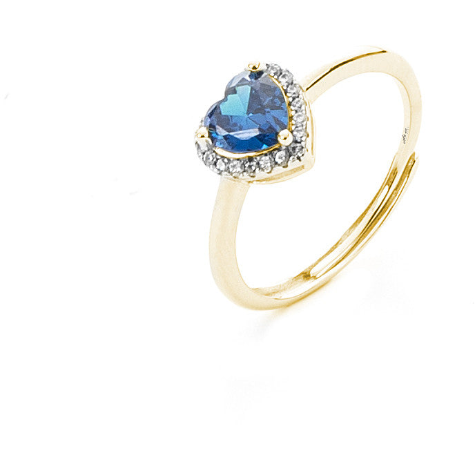 Blue heart laminated ring