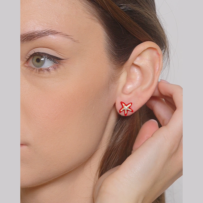 Mini Lapilli Starfish Earrings