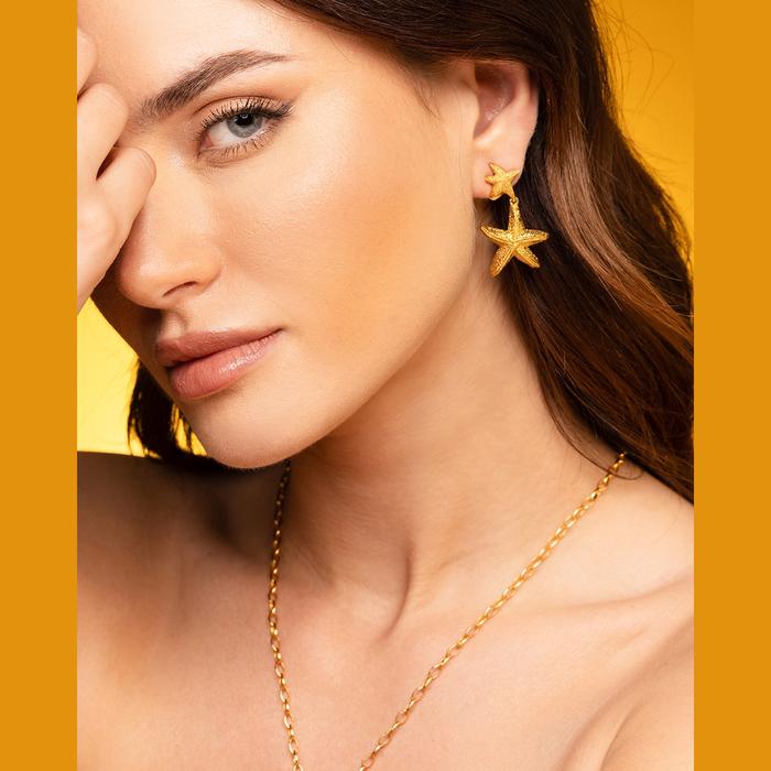 Boucles d'oreilles étoile de mer en or