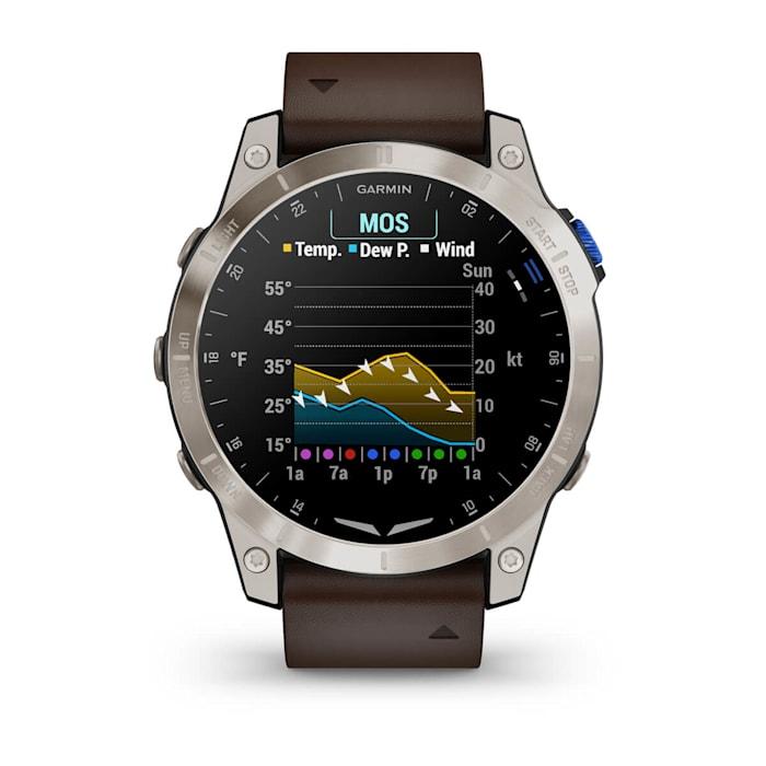D2™ Mach 1, Aviator Smartwatch with Oxford Brown Leather Band