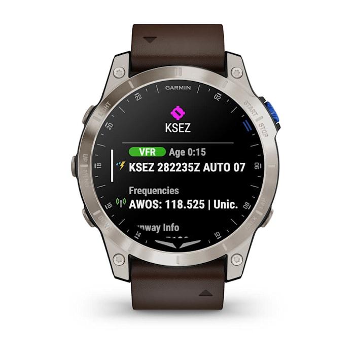 D2™ Mach 1, Aviator Smartwatch with Oxford Brown Leather Band