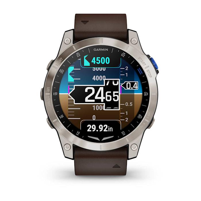 D2™ Mach 1, Aviator Smartwatch with Oxford Brown Leather Band