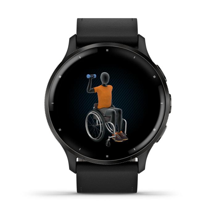 Venu® 3, Black & Slate con cinturino in pelle