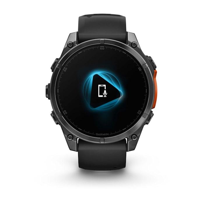 Fēnix® 8 - 47 mm, AMOLED, gris ardoise avec silicone, noir