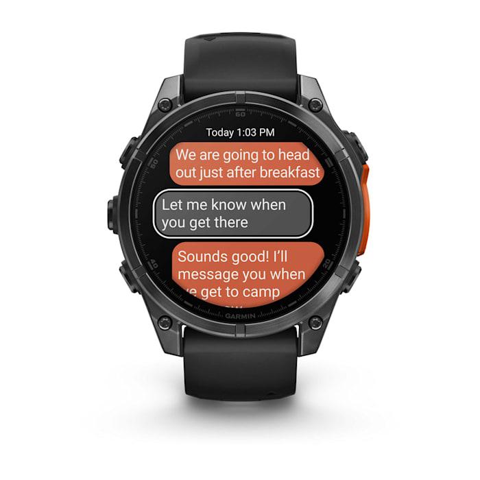Fēnix® 8 - 47 mm, AMOLED, gris ardoise avec silicone, noir
