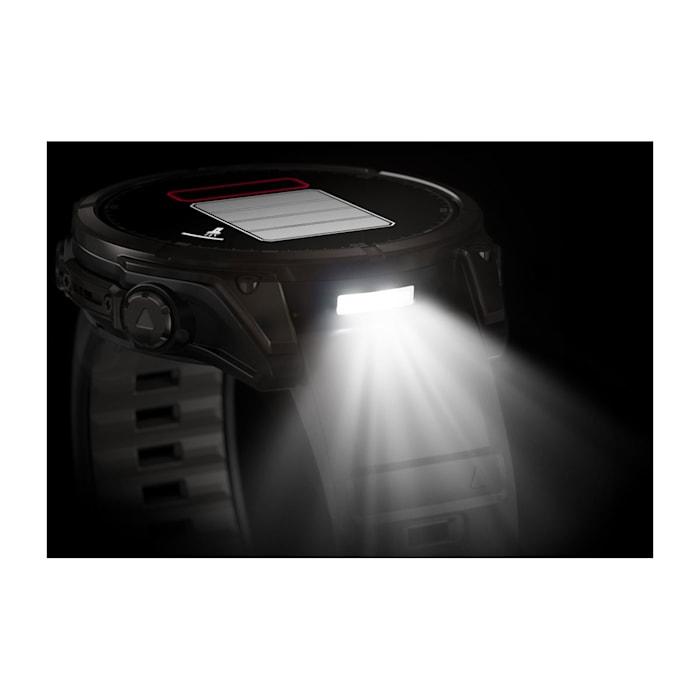 Fēnix® 8 - 47 mm, AMOLED, saphir, titane, DLC gris carbone avec bracelet en silicone noir/gris galet