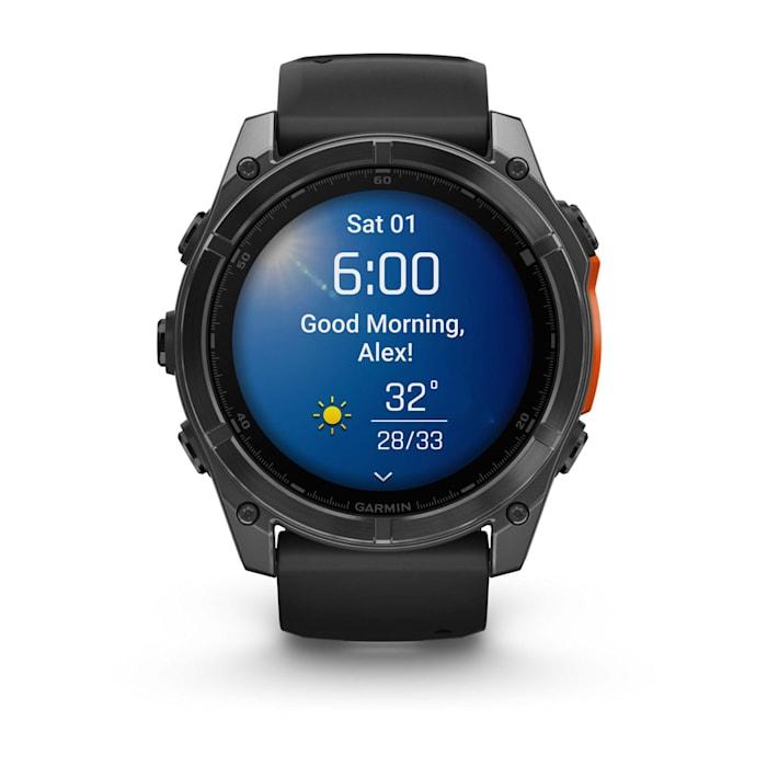 Fēnix® 8 - 51 mm, AMOLED, gris ardoise avec silicone, noir